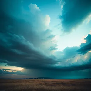 Colorful Sky over Coastal Landscape