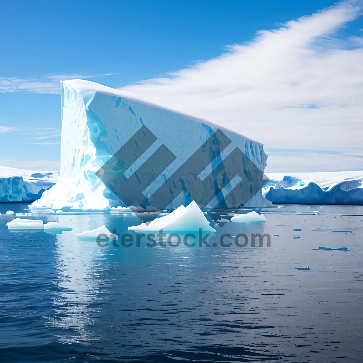 Picture of Majestic Arctic Glacier Embracing Icy Ocean