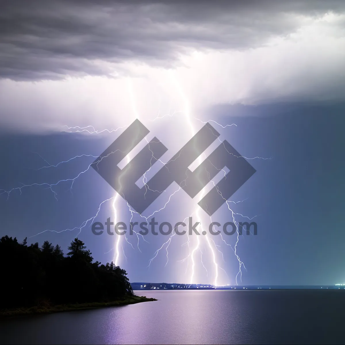 Picture of Electric Storm in Dark Sky