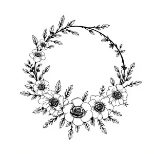 Vintage Floral Winter Border Decoration Pattern