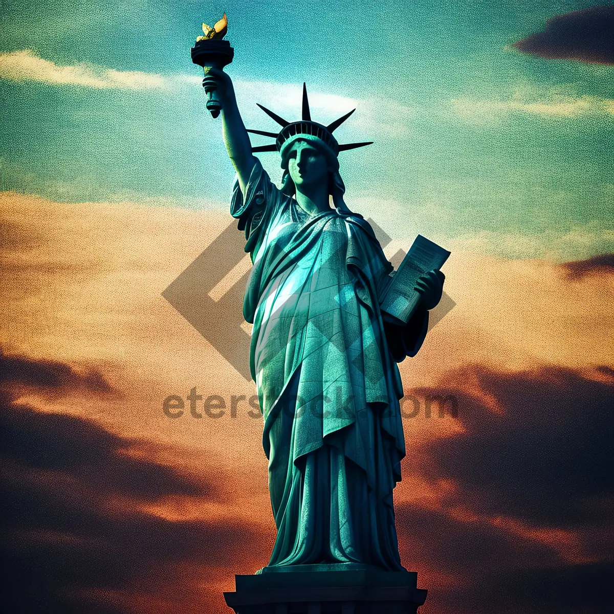 Picture of New York City Statue of Liberty Skyline