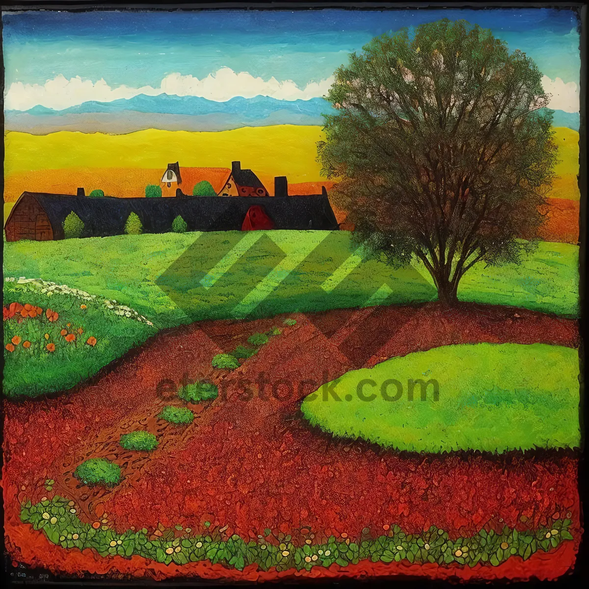 Picture of Grassy field doormat - nature-inspired floor cover