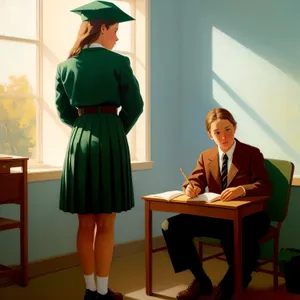 Successful Business Executive Leading a Smiling Team