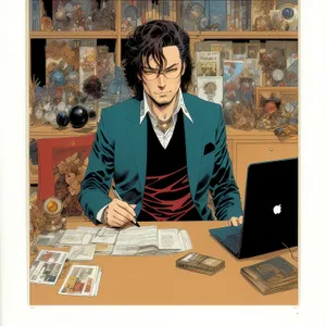 Professional businesswoman working on laptop in office