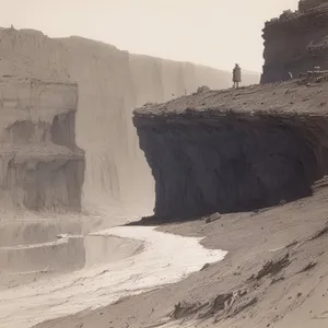 Majestic Sandstone Cliffs in Desert National Park