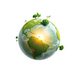 Global Earth Map Symbol Icon Glass Sphere Ball