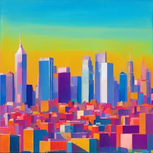 Colorful Cityscape: Pencils Illuminate Urban Education