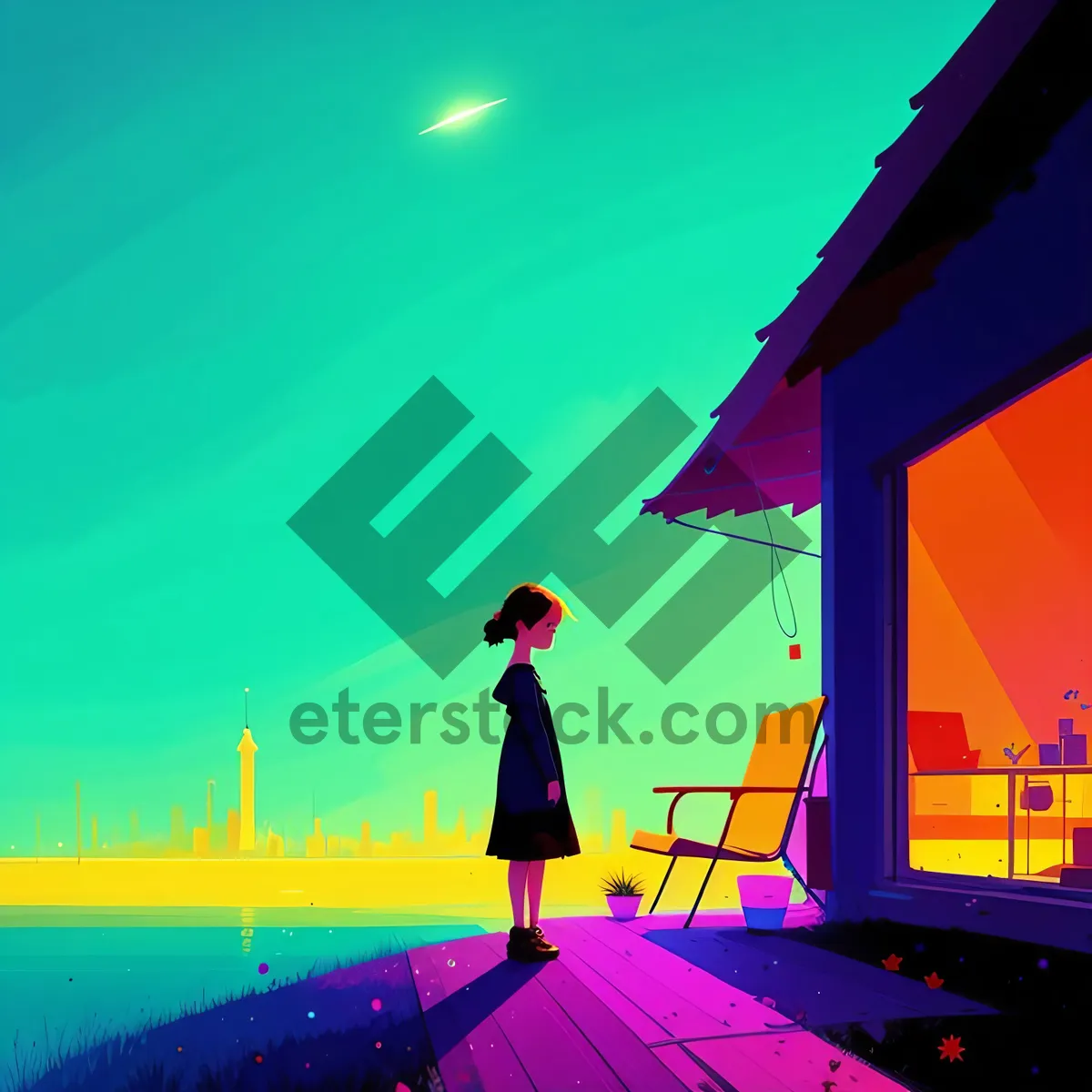 Picture of Vibrant Nighttime Stadium Cheering Crowd during Presentation