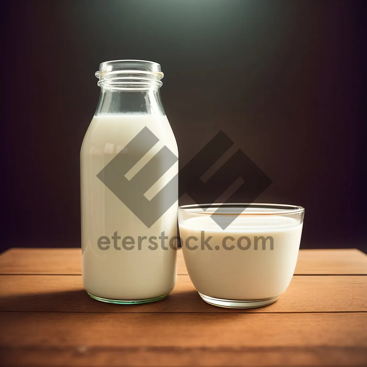 Picture of Fresh and Healthy Milk in Transparent Bottle