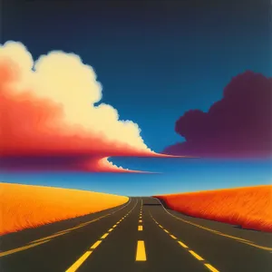 Sundown over Open Road: Scenic Horizon Drive