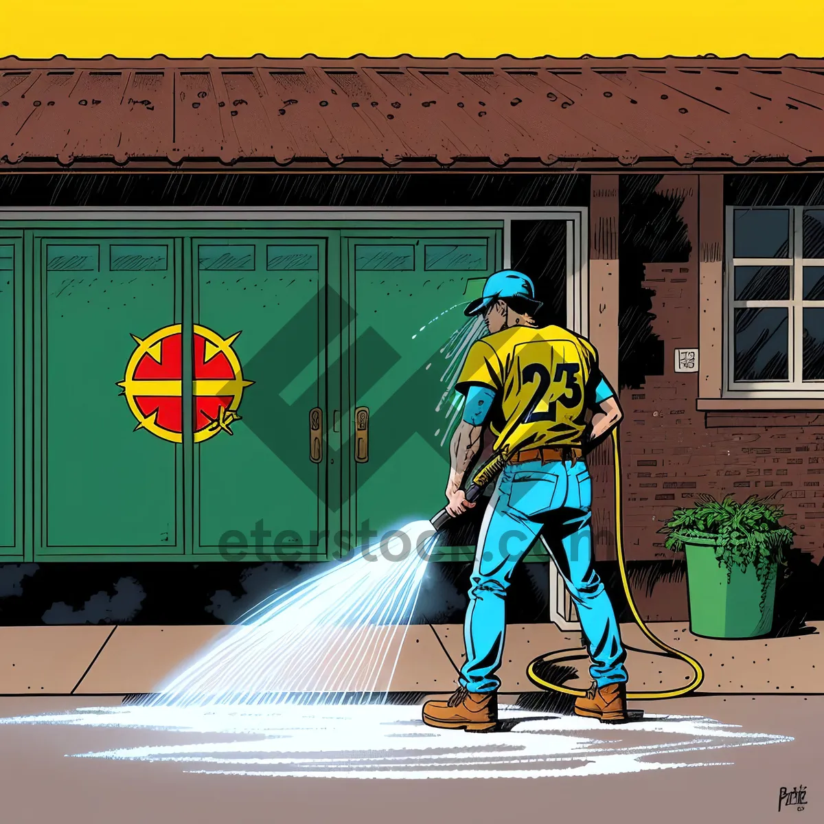 Picture of Meticulous Sporty Gentleman Cleaning