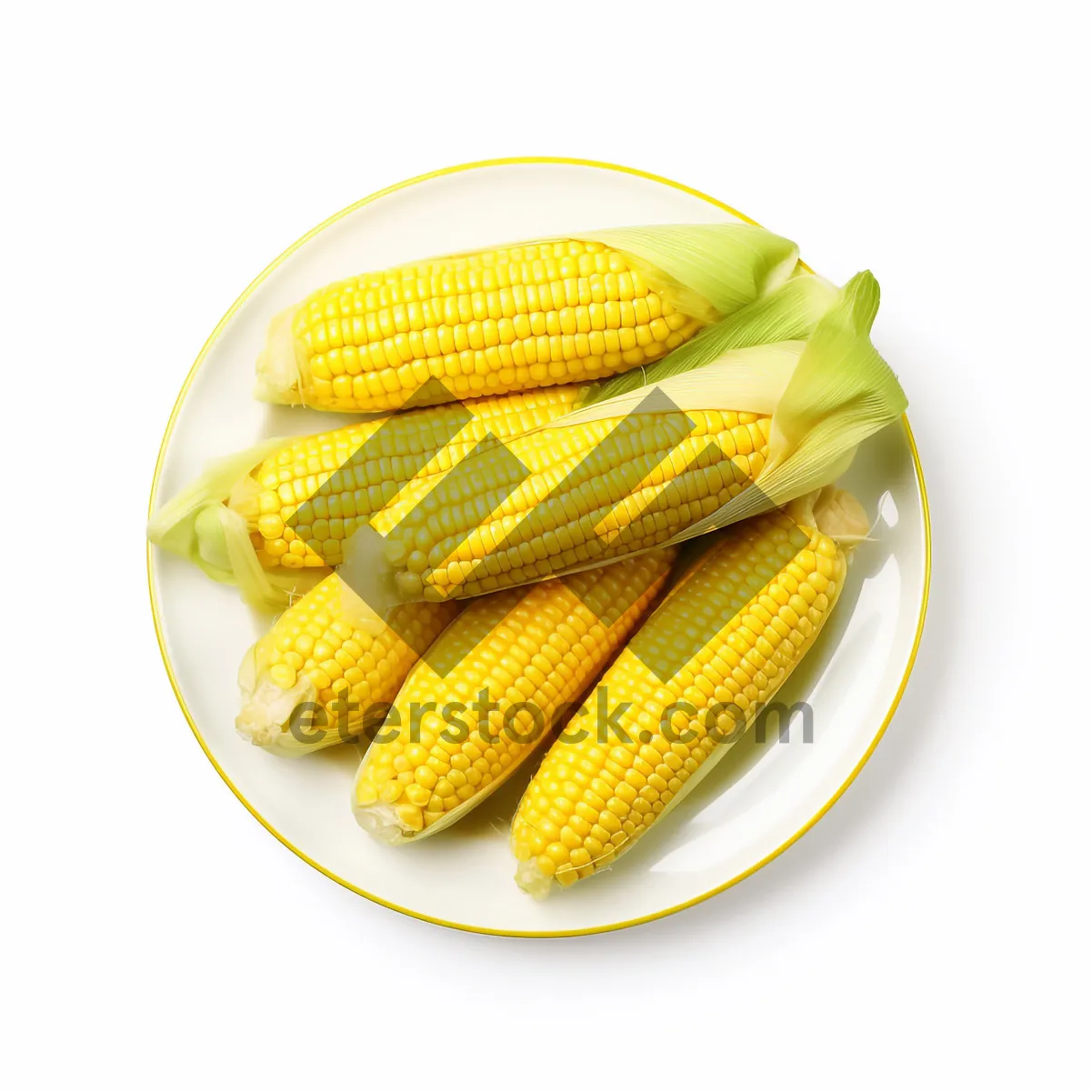 Picture of Fresh, Juicy Orange Corn on the Plate