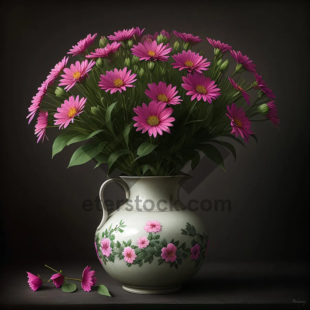 Picture of Pink Floral Vase Bouquet Decoration