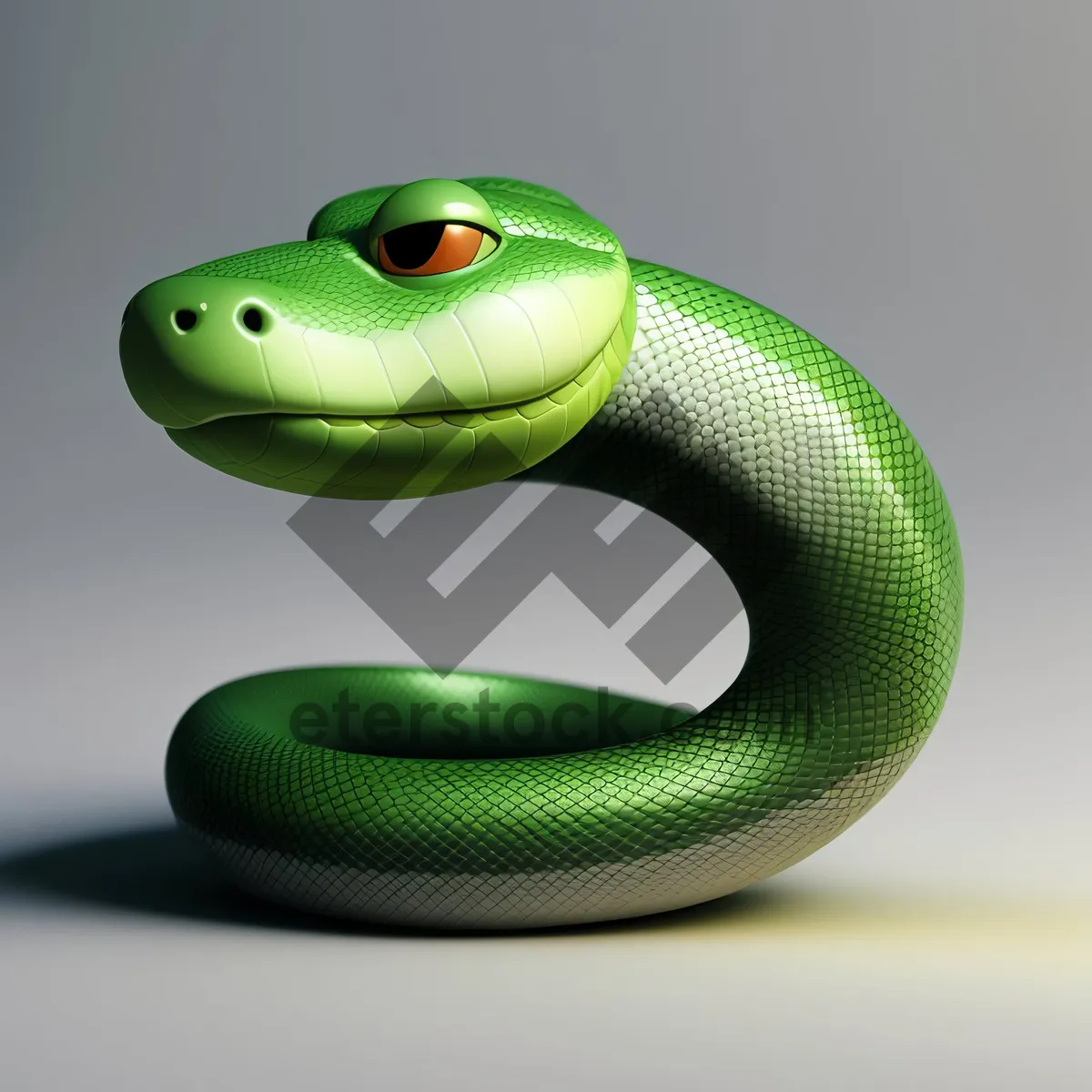 Picture of Deadly Green Mamba Serpent Slithering Gracefully