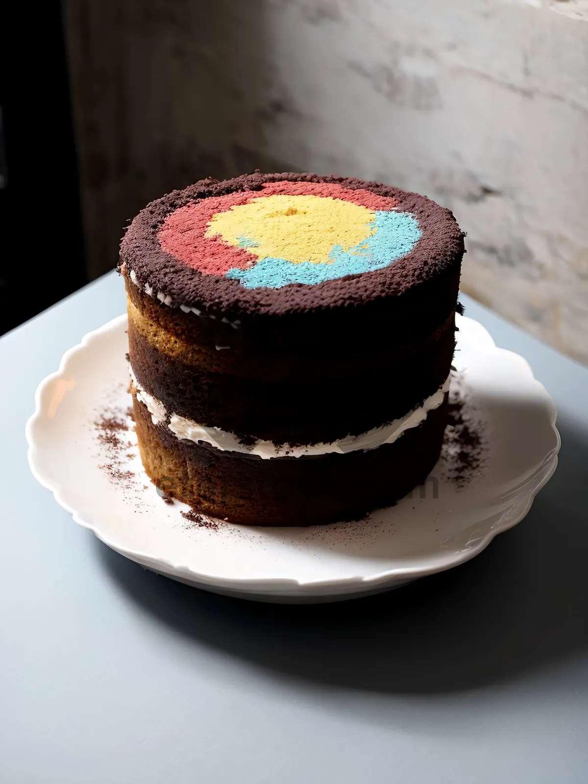 Picture of Delicious Breakfast Cake with Coffee and Sombrero Hat