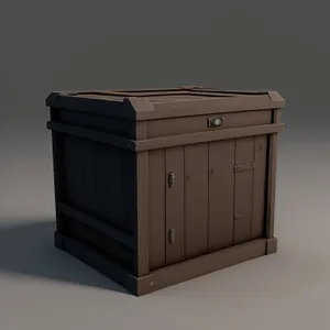 3D Storage Crate Box Container - Brown Cube Render