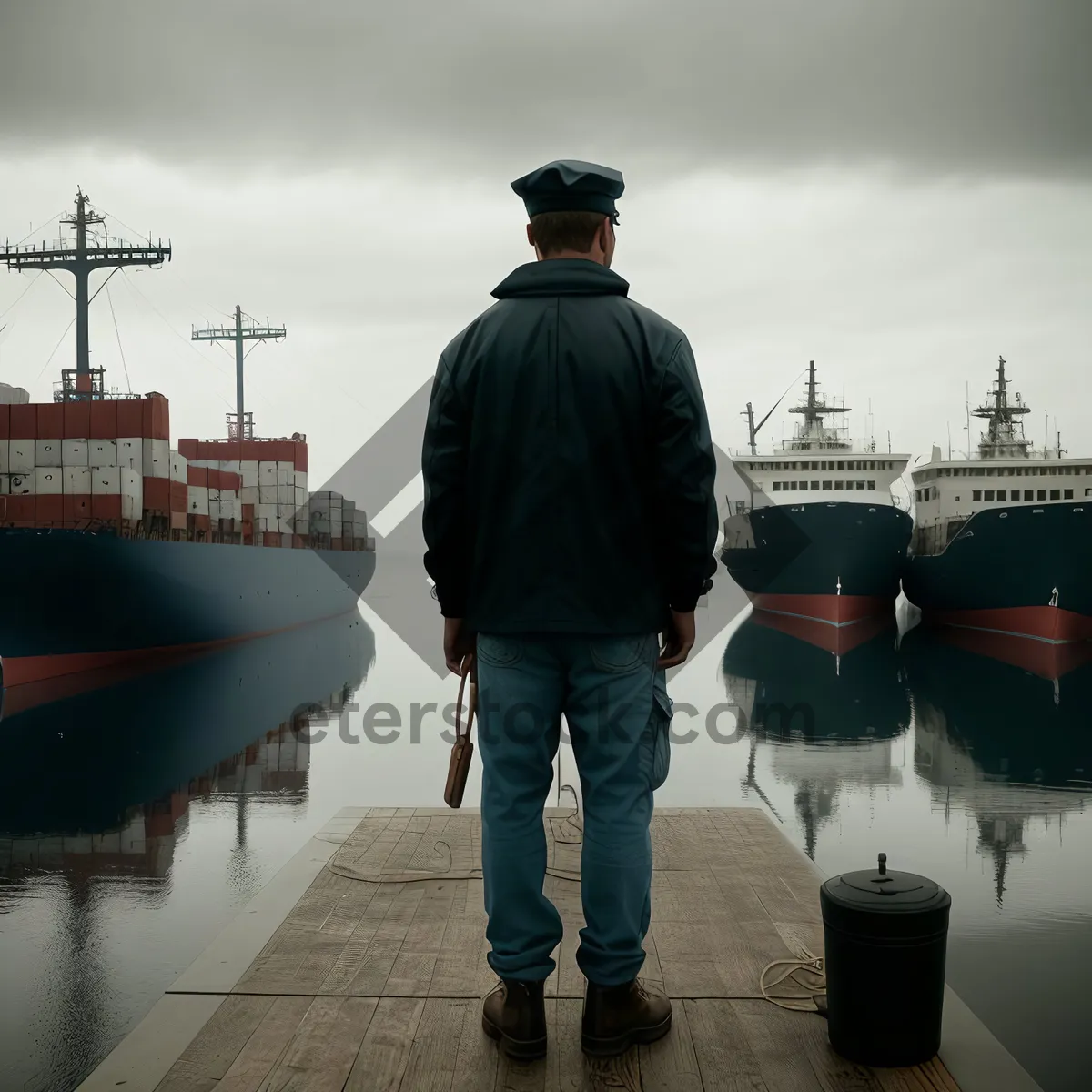 Picture of Sea-bound Cargo Transport: Vessel at Industrial Port