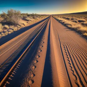 Speeding Through Desert Horizon: Highway in Motion