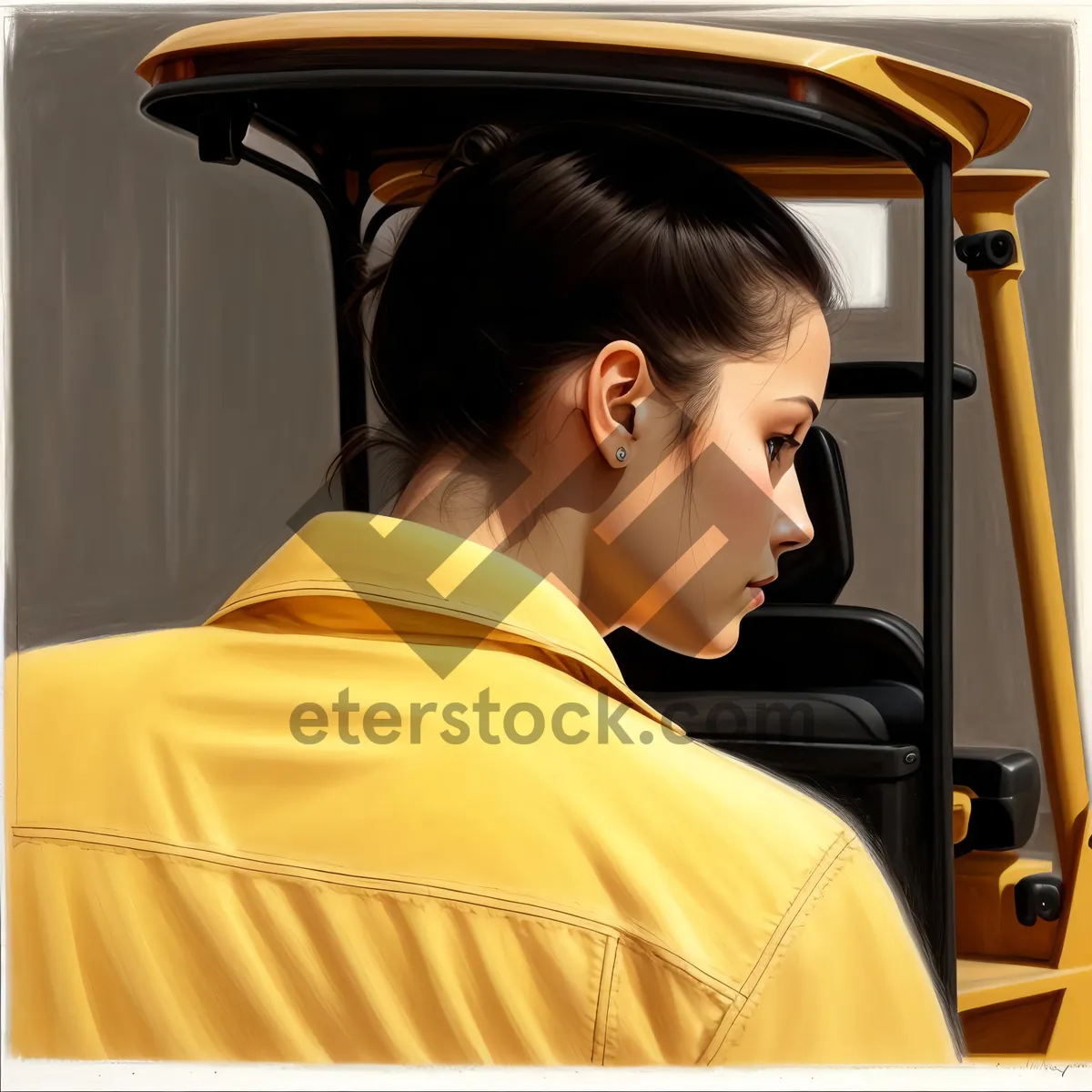 Picture of Happy person wearing academic gown in car