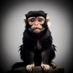 Cute Baby Monkey Portrait in Studio