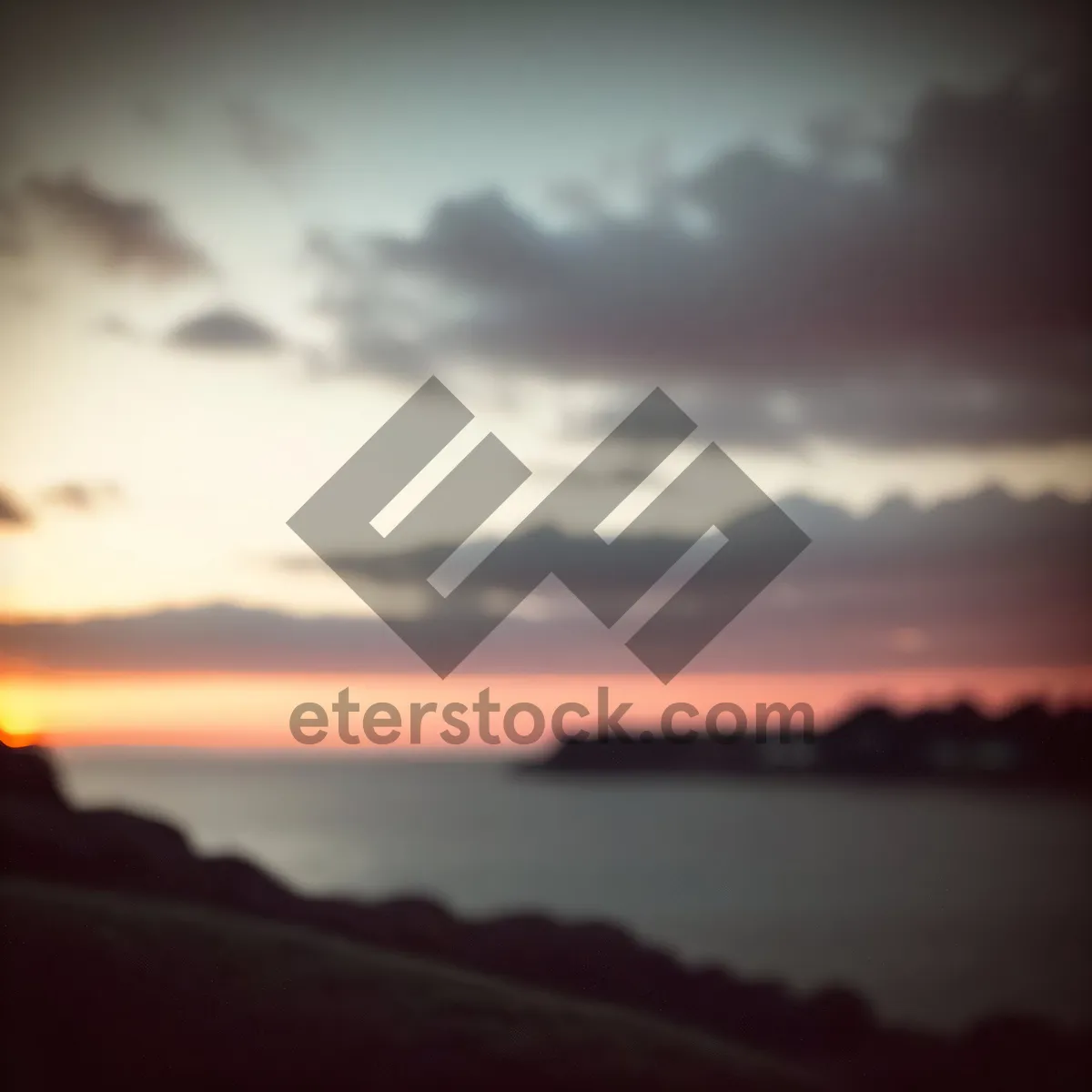 Picture of Golden Horizon: Reflecting Silhouette on Ocean