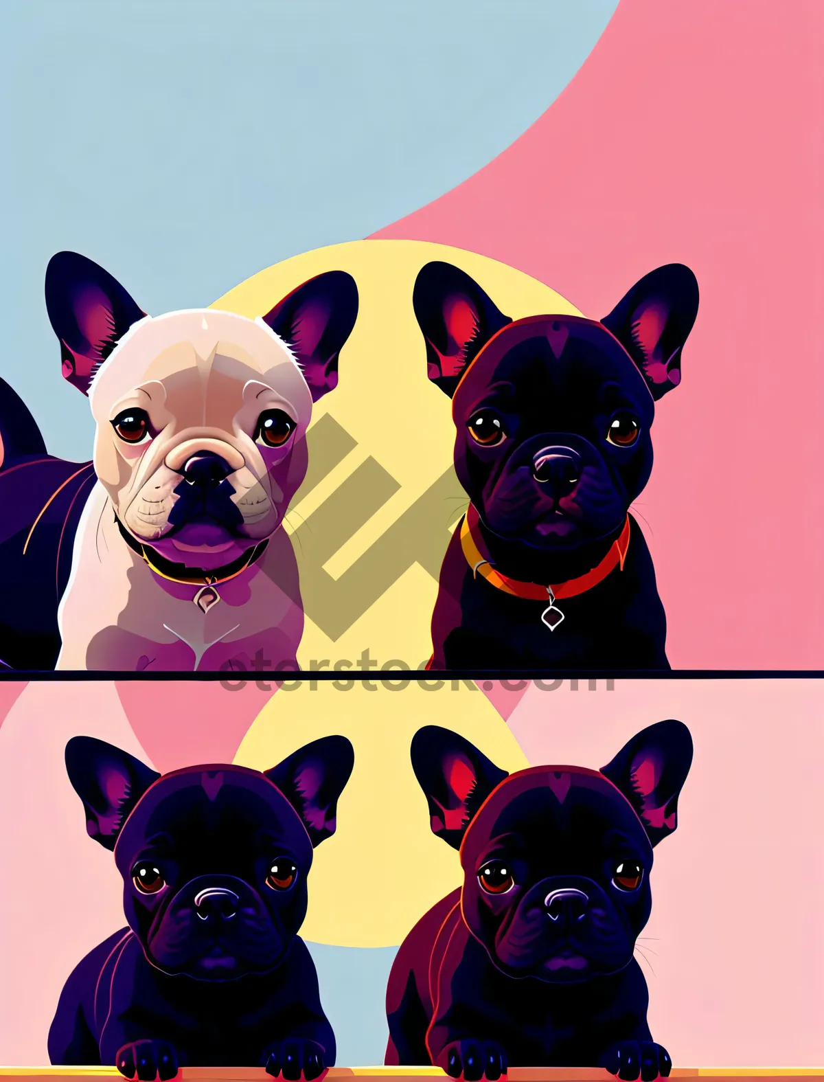 Picture of Cute Bulldog Puppy Portrait