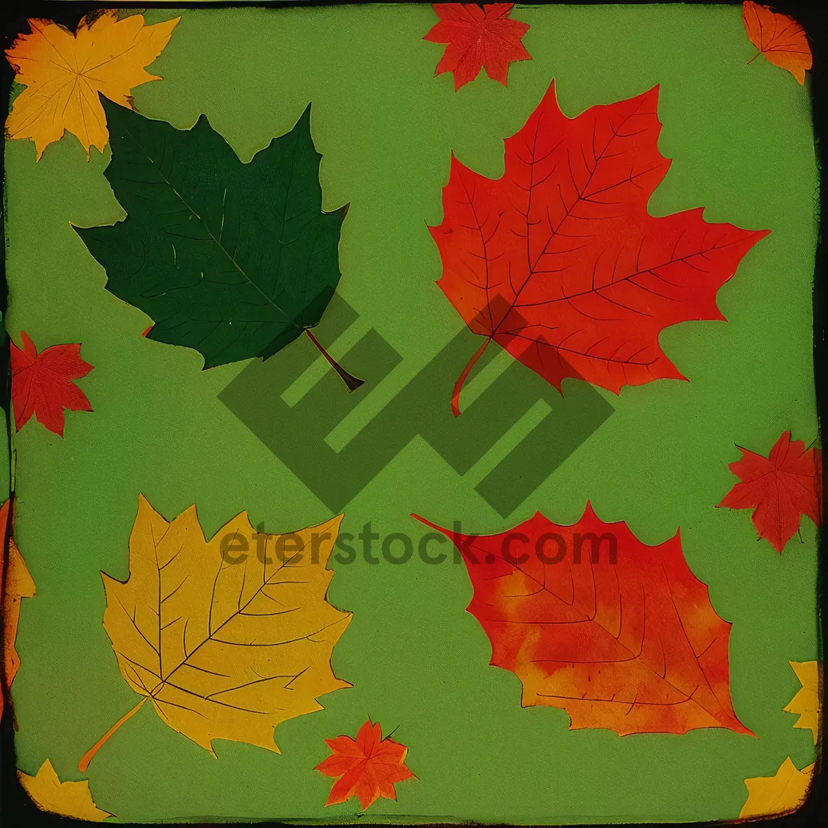 Picture of Floral Grunge Leaf Pattern Design