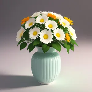 Bright Blooming Daisy Bouquet in Vase