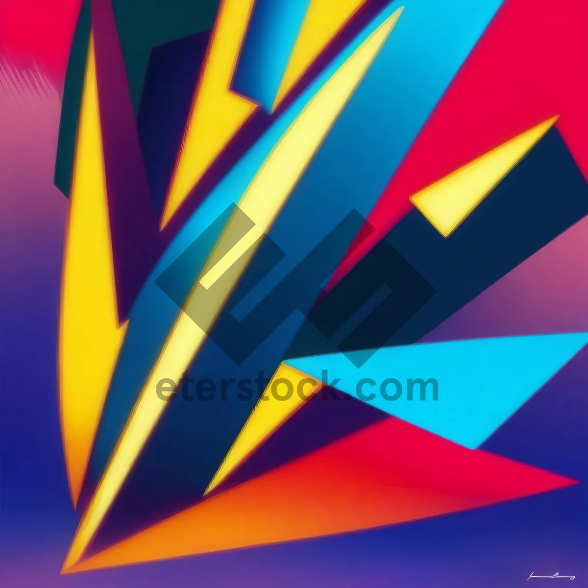 Picture of Geometric Rainbow Poster: Colorful 2D Artwork with Motion