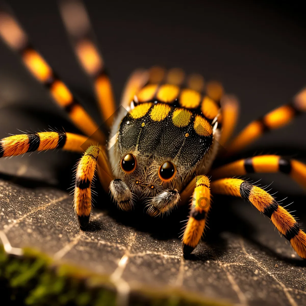 Picture of Black and Gold Garden Spider Close-Up