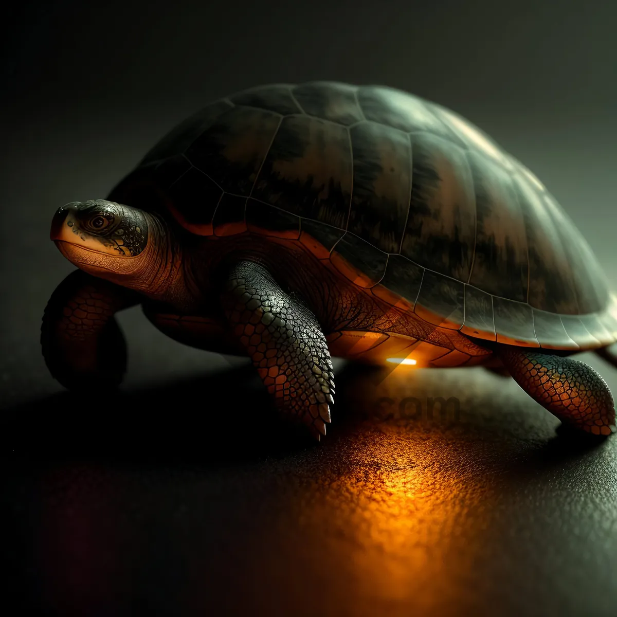 Picture of Cute Shell Protection: Slow-Moving Aquatic Turtle