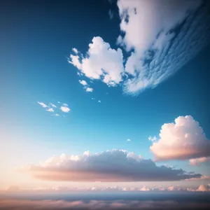 Vibrant Summer Sky with Fluffy Clouds