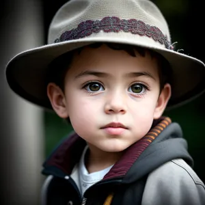 Joyful Little Boy in a Cute Hat