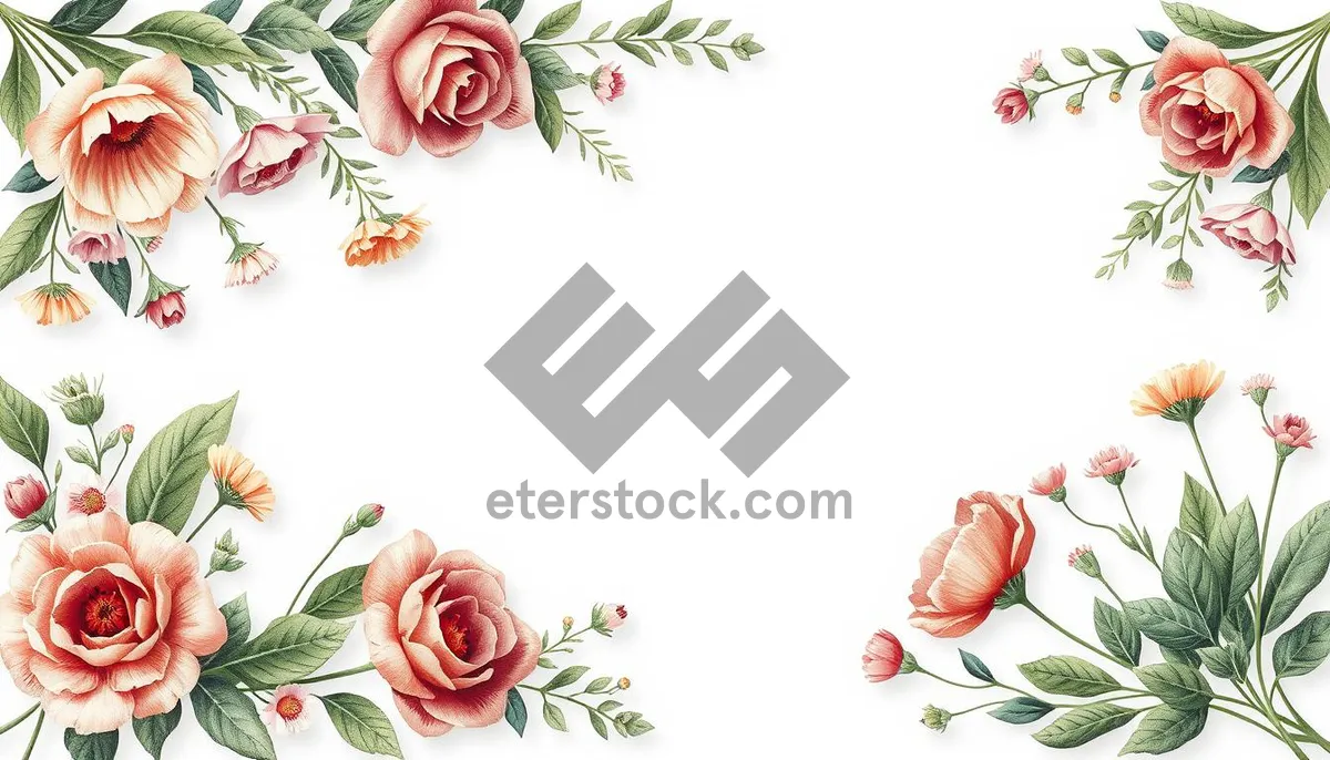 Picture of Floral Silhouette Wallpaper with Pink Swirls and Leaves