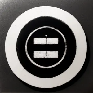 Shiny black metal button icon