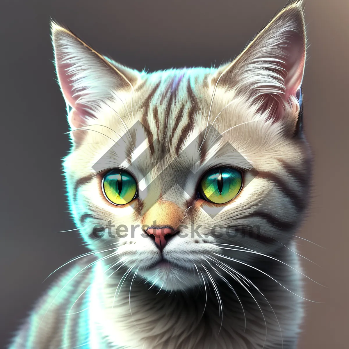 Picture of Curious tabby kitten with adorable eyes