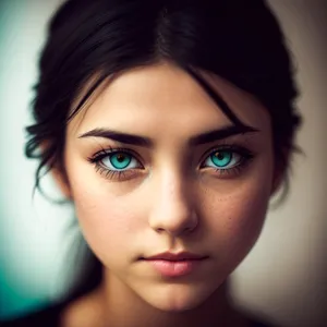 Beautiful brunette model with captivating eyes