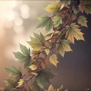 Lush Maple Tree Branch in Sunlit Forest