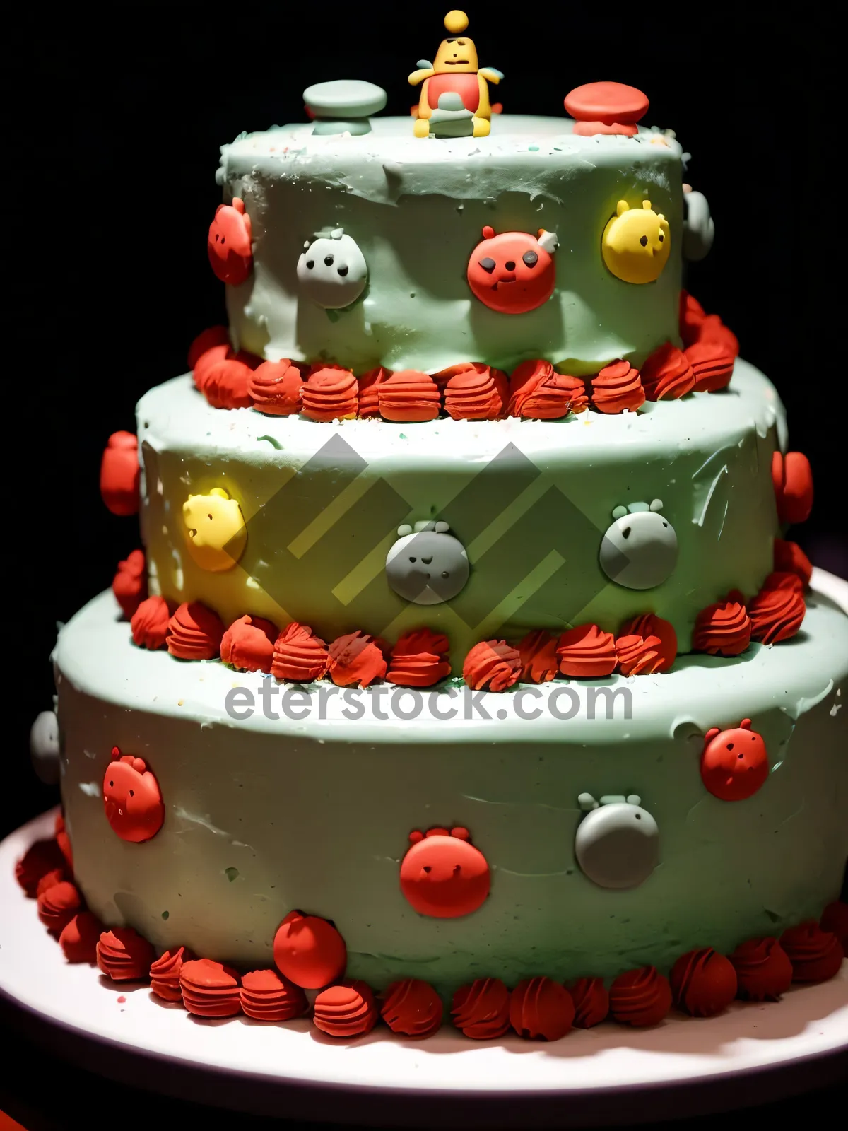 Picture of Delicious Fruit Cake with Musical Polka Dot Decor