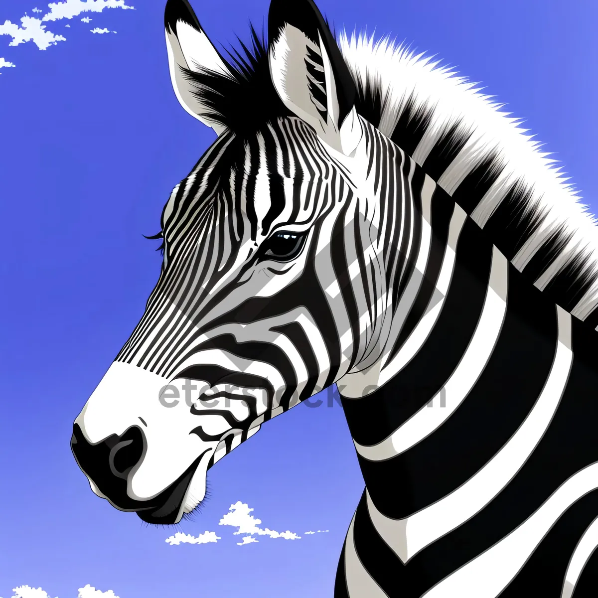 Picture of Safari Zebra: Majestic Striped Equine in the Wild