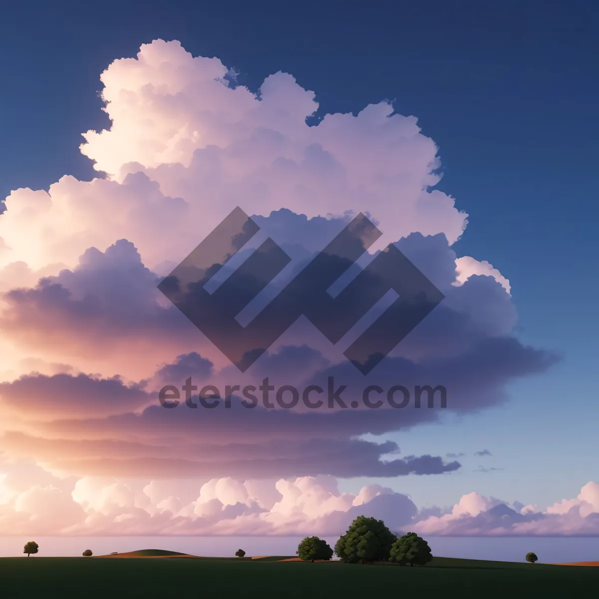 Picture of Vibrant Horizon: Meadow Under Clear Skies