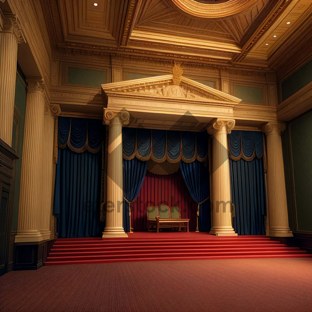 Picture of Grand Cathedral's Majestic Interior with Historic Throne