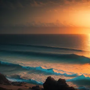 Golden Sunset Over Tropical Beach