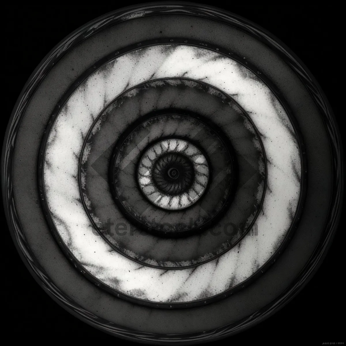 Picture of Spiraling Fractal Design: Abstract Black & White Graphic