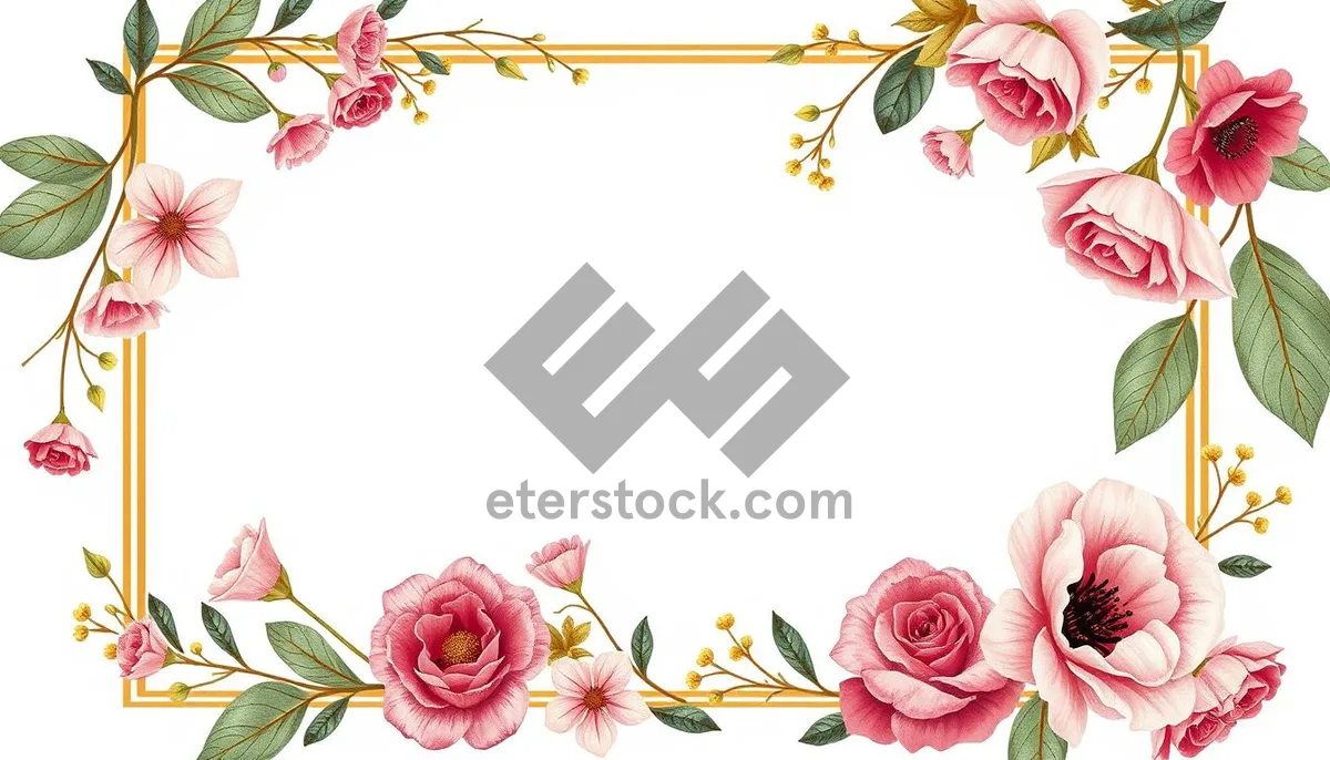 Picture of Elegant floral silhouette design with retro elements.