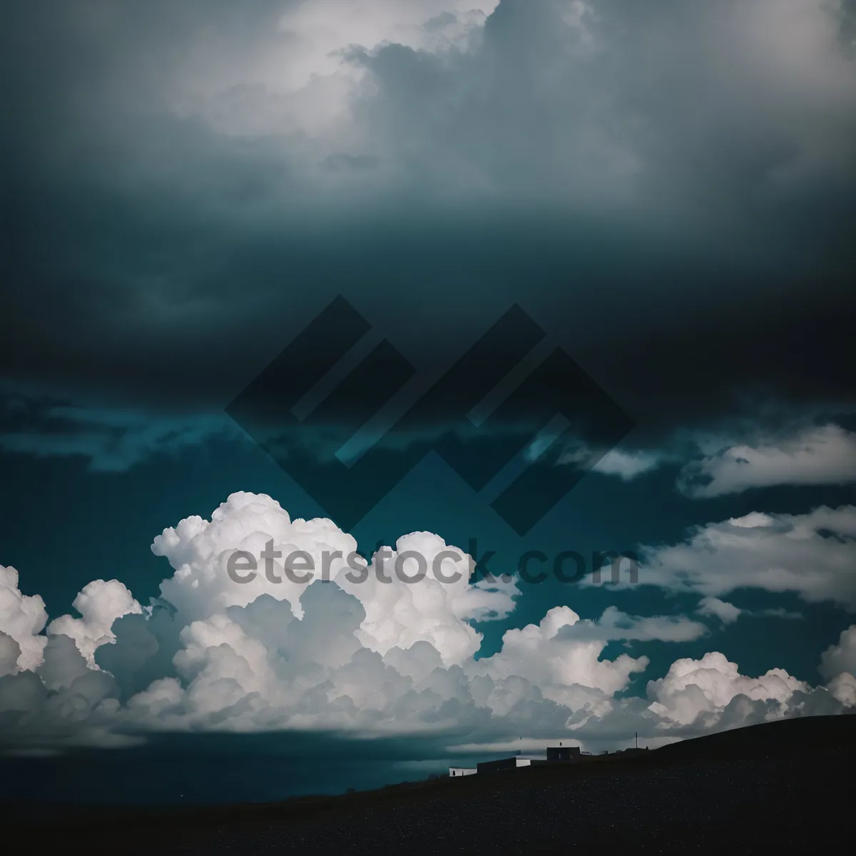 Picture of Sunset Sky with Fluffy Clouds