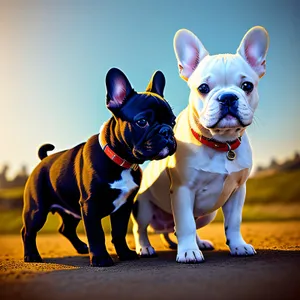 A studio portrait capturing the undeniable adorableness of a Bulldog puppy with delightful wrinkles