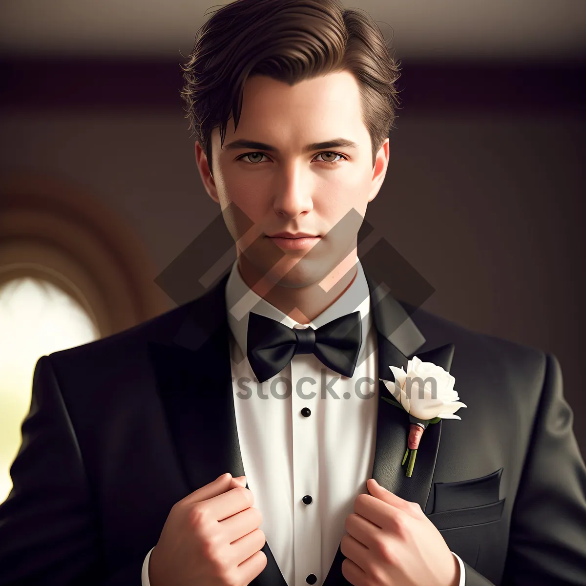 Picture of Confident businessman wearing a fashionable bow tie