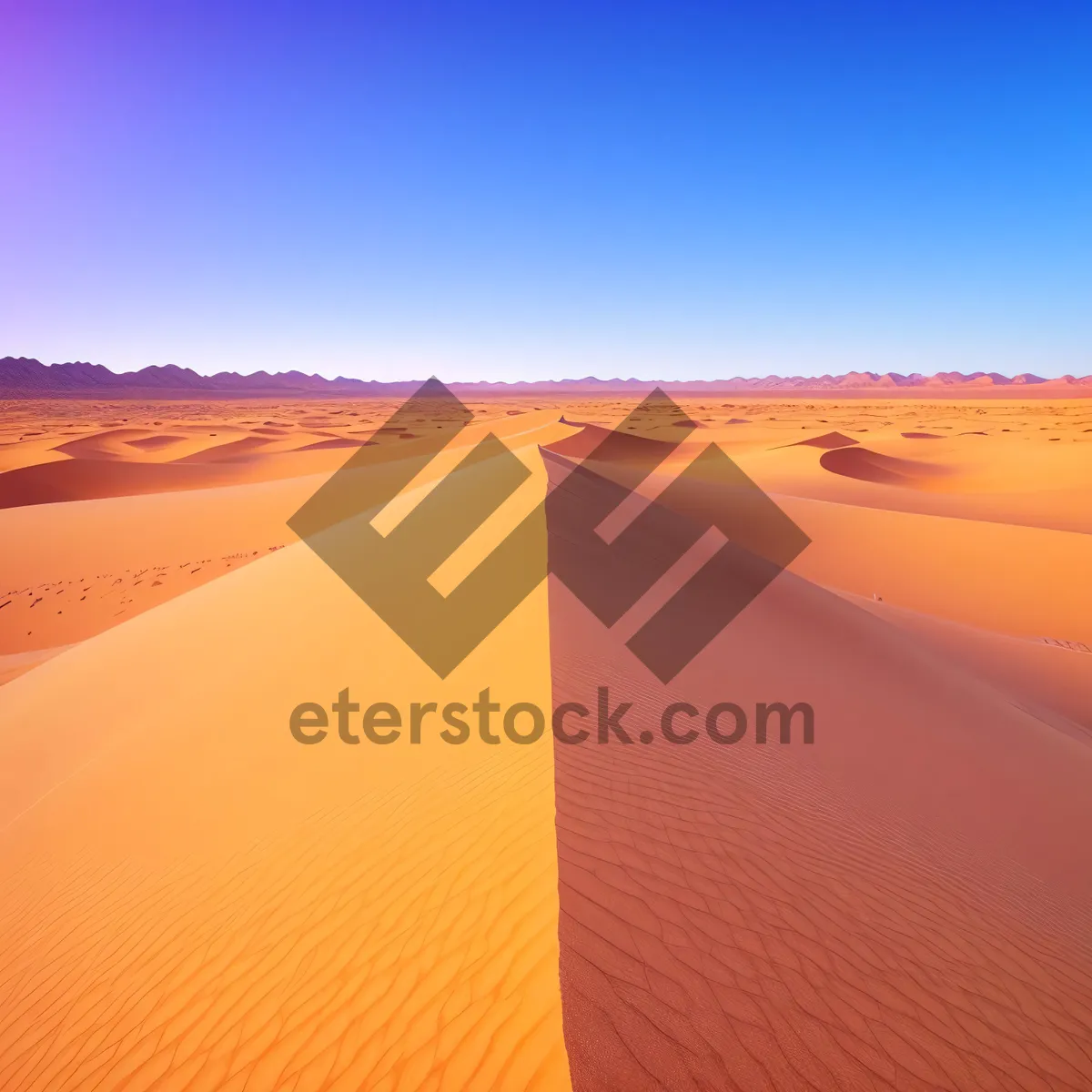 Picture of Dune Horizon: Majestic Desert Landscape with Vibrant Sunset