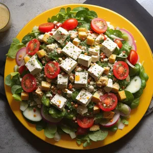 Gourmet Salad with Fresh Vegetables and Cheese